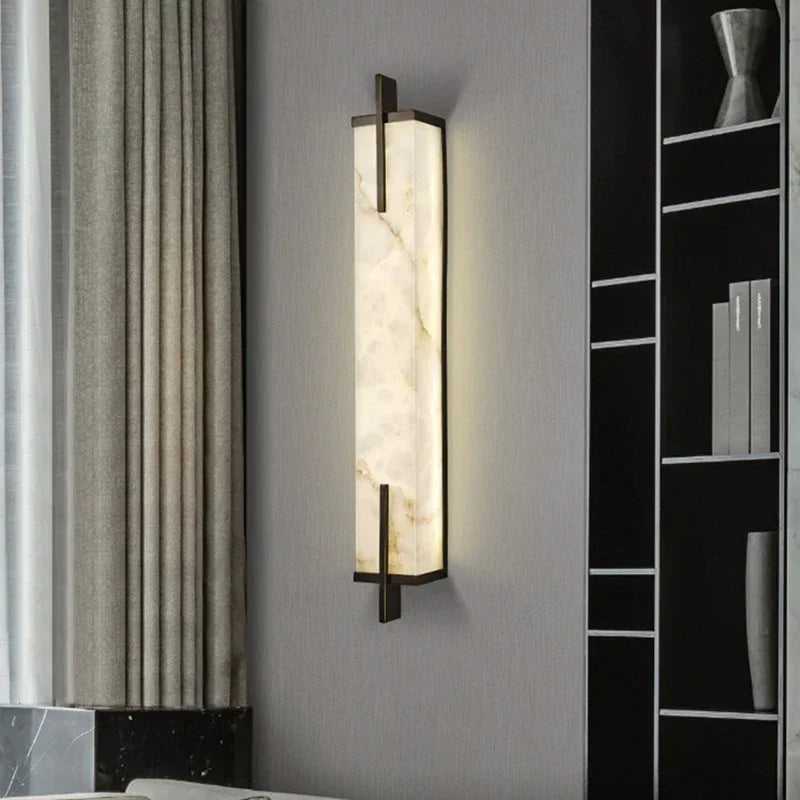 Iris Fold Marble Wall Sconce – Minimalist – product detail 4