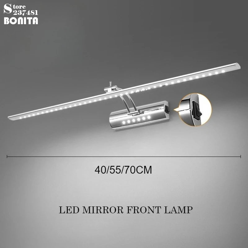 Palermo Swing-Arm LED Mirror Light – Stainless Steel