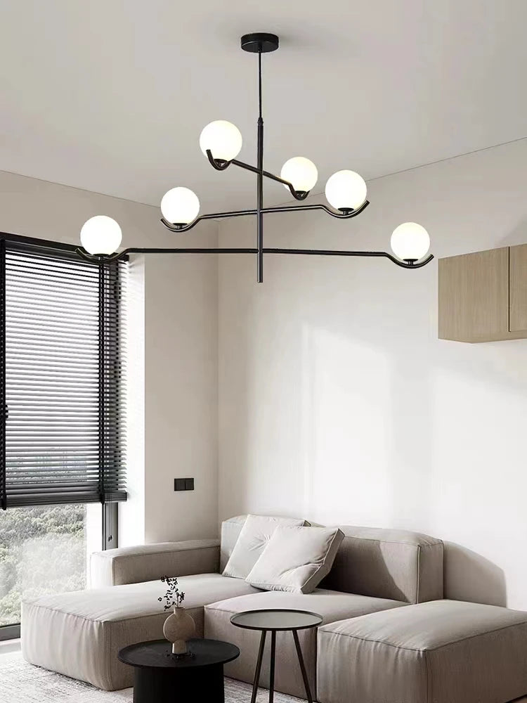 Glass Globe Chandelier – Modern LED for Bedroom & Bedside, Dining Room & Kitchen | Seren Glow by Evenlyr