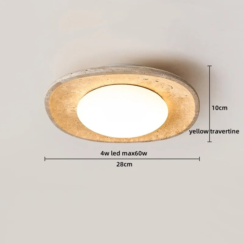 Ruelle Veil Globe Travertine Ceiling Light – product view 19
