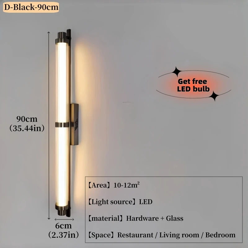 Glass Linear Wall Sconce – Modern Linear for Bathroom, Bedroom & Bedside, Hallway & Entryway | Oriana Glow by Evenlyr