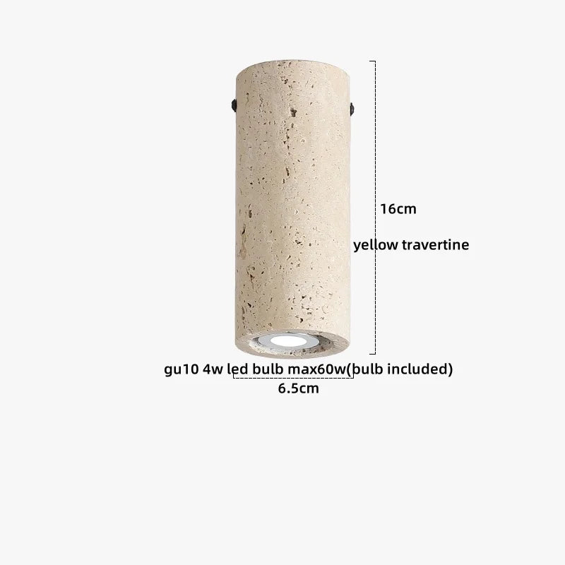 Ruelle Veil Globe Travertine Ceiling Light – product view 7