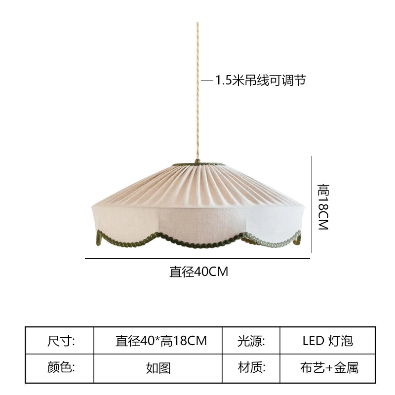 Fabric Chandelier – Wabi-Sabi Japanese for Bedroom & Bedside, Dining Room & Kitchen | Elowen Contour by Evenlyr