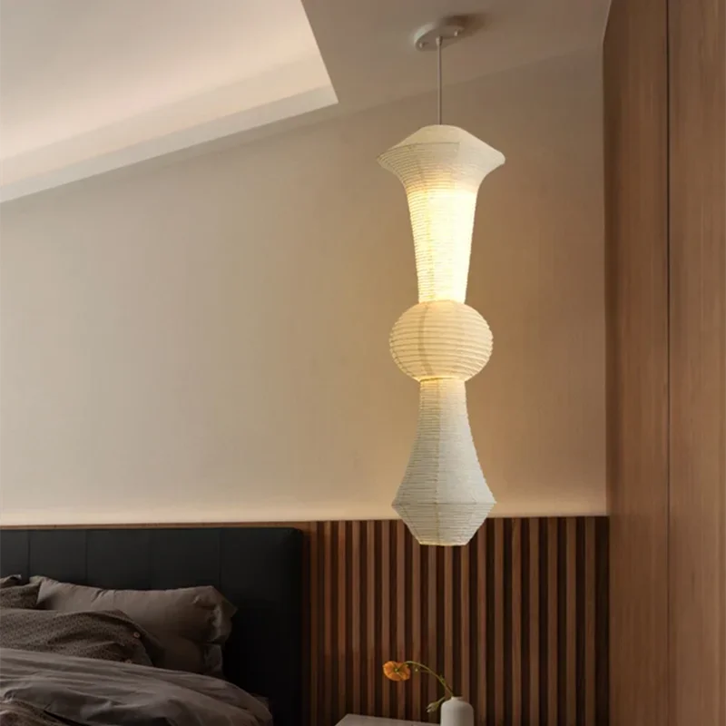 Rice Paper Pendant Light – Wabi-Sabi Japanese for Dining Room, Kitchen Island, Restaurant | Ophelia Cascade by Evenlyr