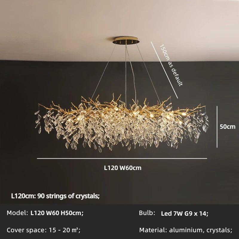 Hesper Arc Branch Crystal Pendant Light – product view 9