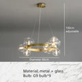 Glass Globe Chandelier – Modern LED for Bedroom & Bedside, Dining Room & Kitchen | Virelle Frame by Evenlyr