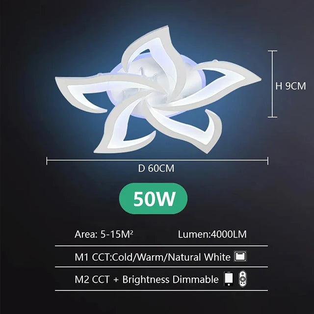 Siena Petal-Shaped LED Ceiling Chandelier for Bedroom