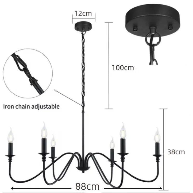 Metal Chandelier – Vintage for Living Room, Dining Room & Kitchen | Virelle Contour by Evenlyr