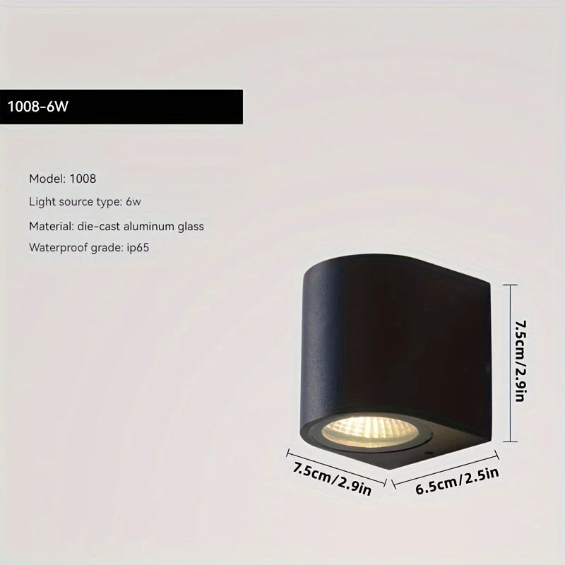 Ilaria Up & Down Beam Outdoor Wall Light for Front Door – Square