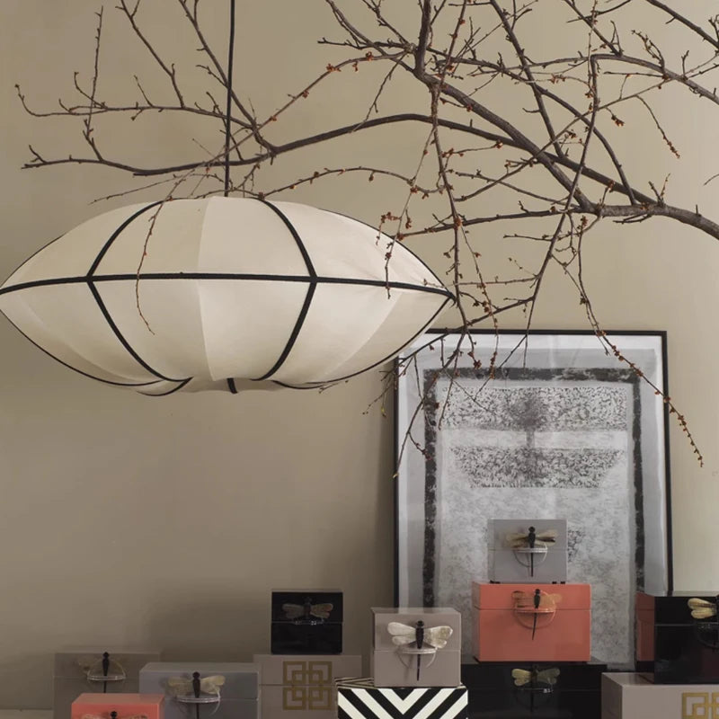 Fabric Chandelier – Wabi-Sabi Vintage for Bedroom & Bedside, Dining Room & Kitchen | Celia Glow by Evenlyr