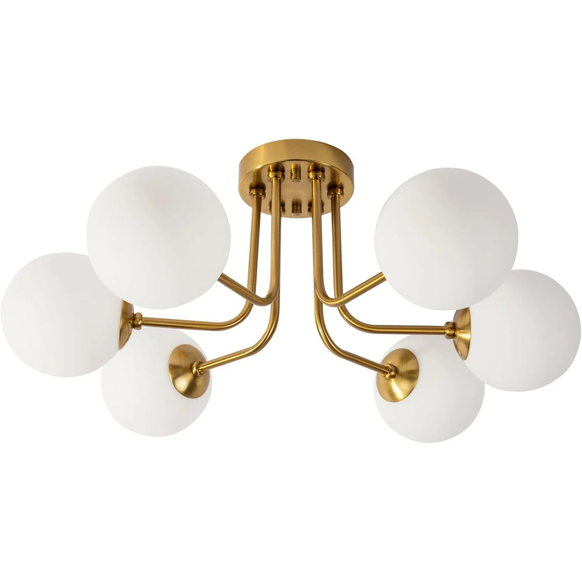 Siena Nordic Glass-Globe Semi-Flush Chandelier for Hallway – detail view 6