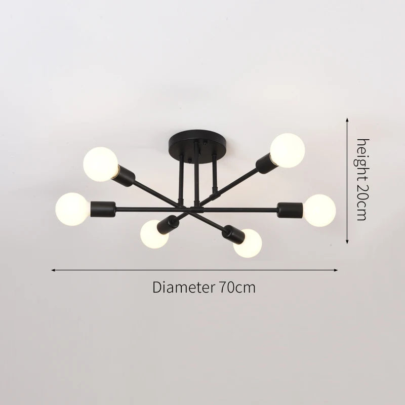 Metal Flush Mount Ceiling Light – Industrial Vintage LED for Living Room | Virelle Dome by Evenlyr