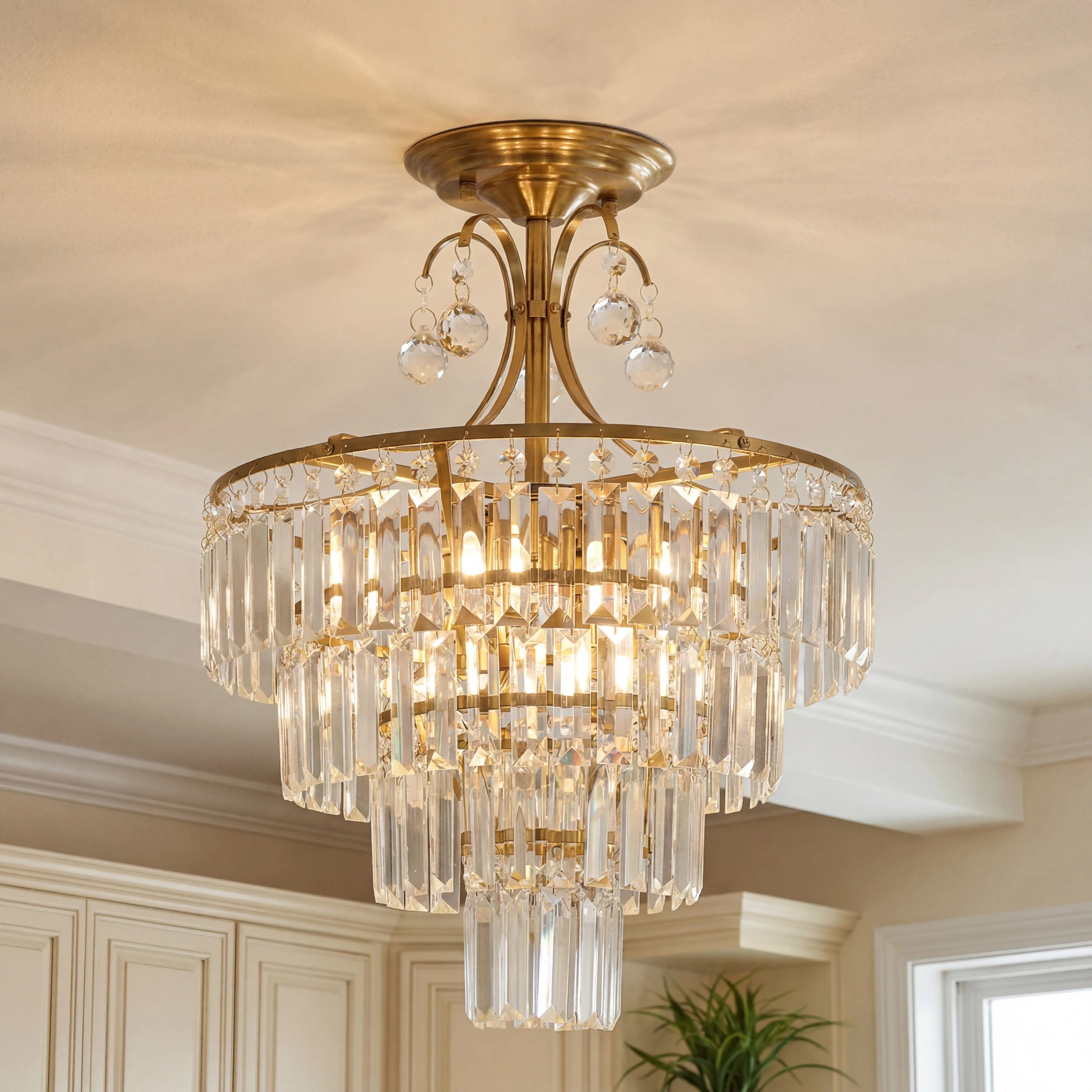 Juniper Round Flush Mount Ceiling Light for Bedroom – Dimmable – product view
