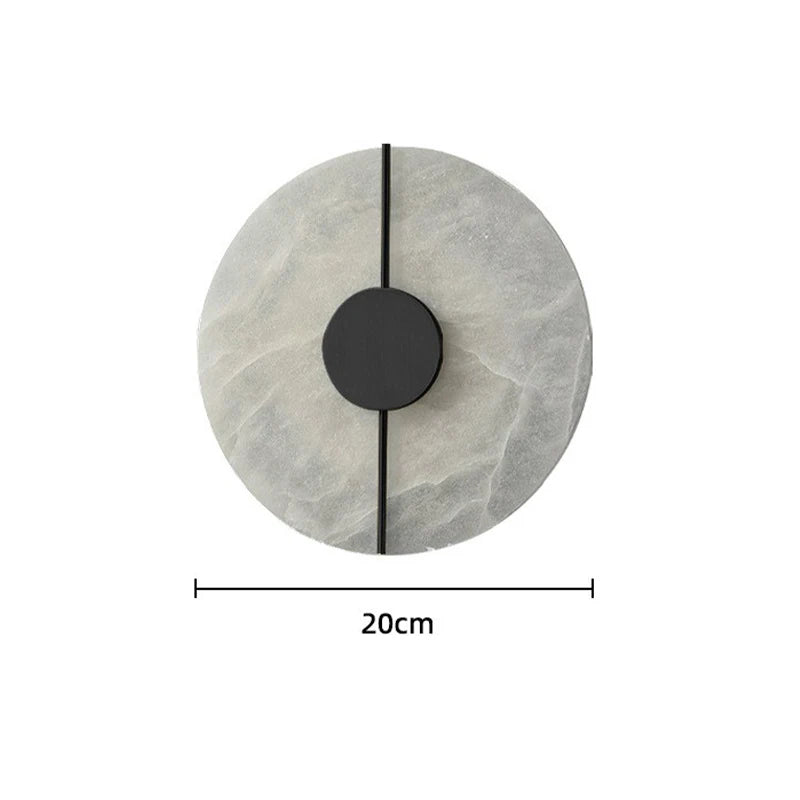 Juniper Round Alabaster Wall Sconce for Bedroom – Natural Marble