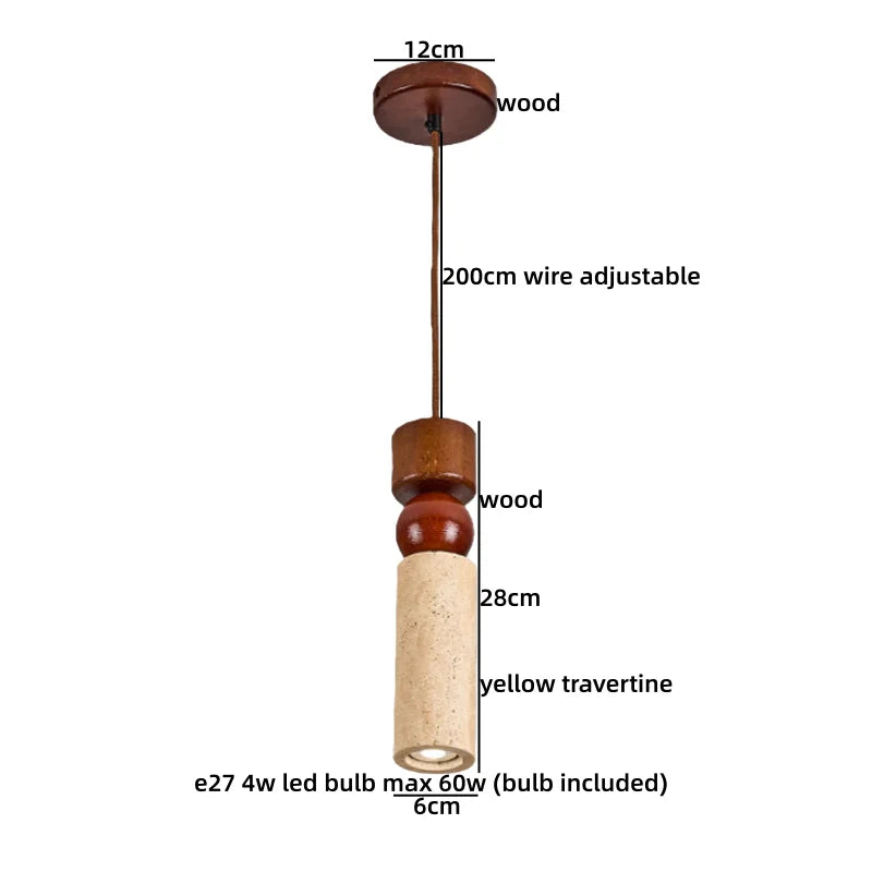 Galen Veil Travertine Pendant Light