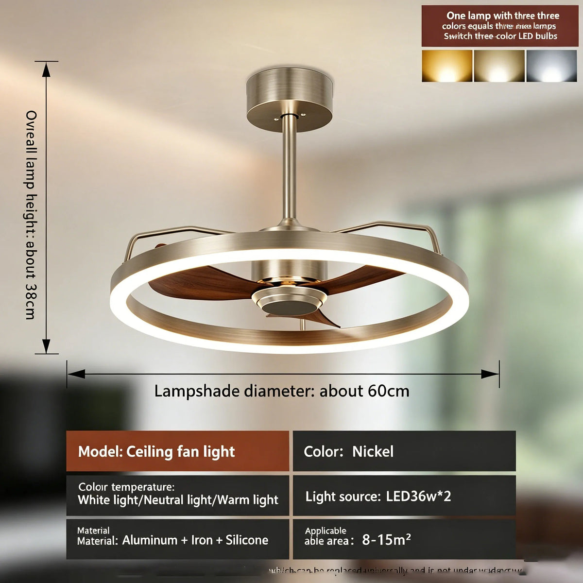 Quintara 20-Inch DC Ceiling Fan Light – 6-Speed Remote