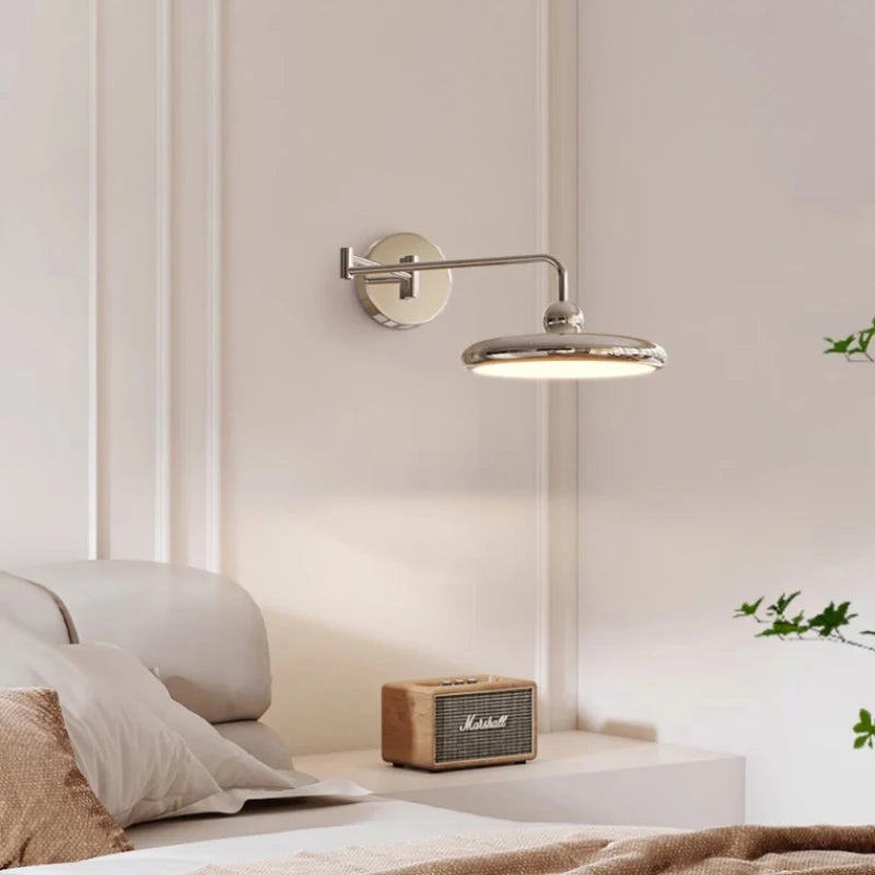 Metal Adjustable Swing-Arm Wall Sconce – Nordic Modern Adjustable LED for Bedroom & Bedside, Living Room | Aveline Crest by Evenlyr