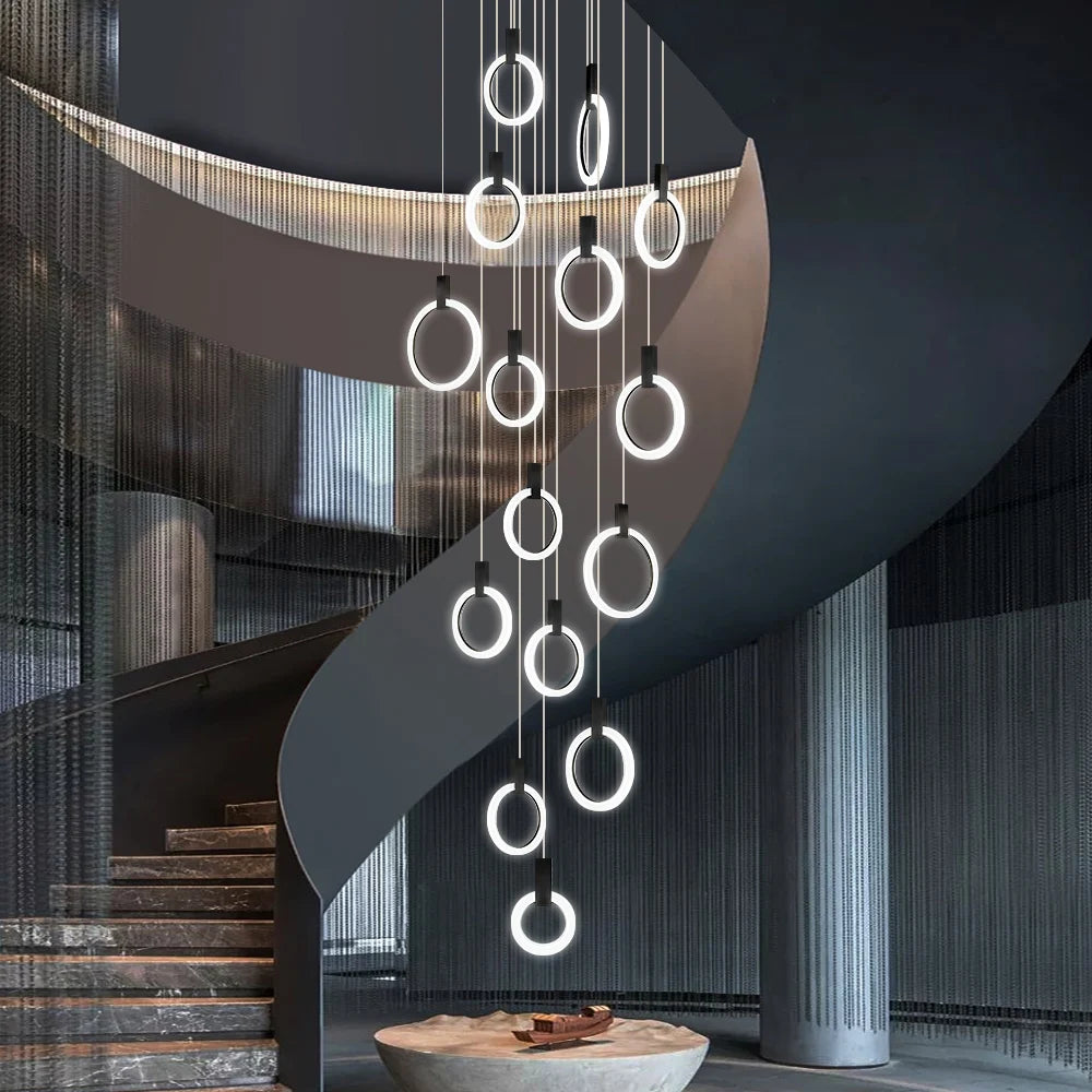 Acrylic Ring Chandelier – Nordic Modern LED for Living Room, Bedroom & Bedside | Alora Dome by Evenlyr