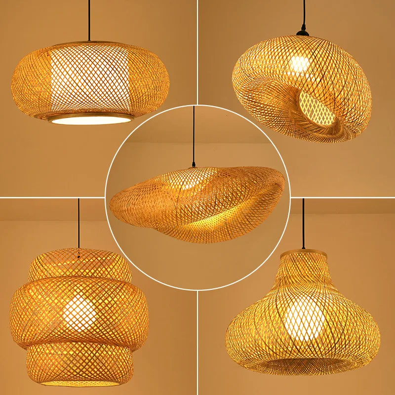 Tivoli Round Rattan Chandelier for Dining Room – Bamboo
