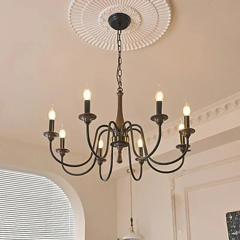 Belluno Vintage Wood Chandelier for Living Room – Nordic – detail view 3