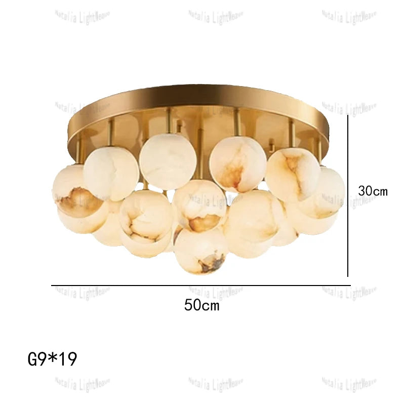 Alabaster & Marble Chandelier – Modern Minimalist for Dining Room, Living Room, Foyer | Sorella Line by Evenlyr