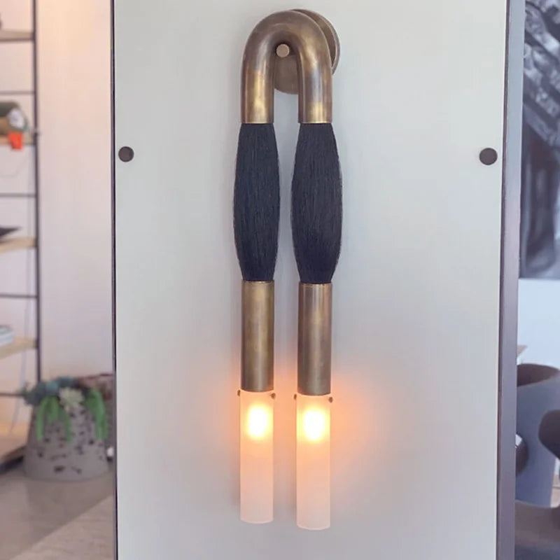Lunet Halo Fabric Wall Sconce – Gold Wabi-Sabi Fabric Wall Sconces for Dining Room