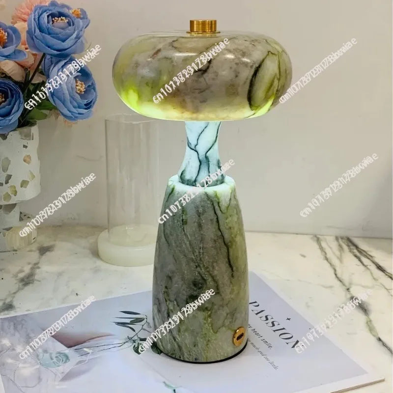 Marble Table Lamp – Modern Minimalist Cordless Rechargeable for Bedside, Hotel Room, Desk & Office | Celine Grove by Evenlyr