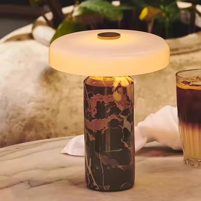 Marble & Glass Table Lamp – Modern Minimalist for Bedside, Restaurant Table, Desk & Office | Ophelia Grove by Evenlyr