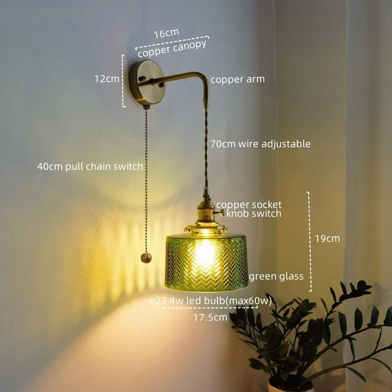 Vintage Copper Plug-In Vanity Light – detail view 8