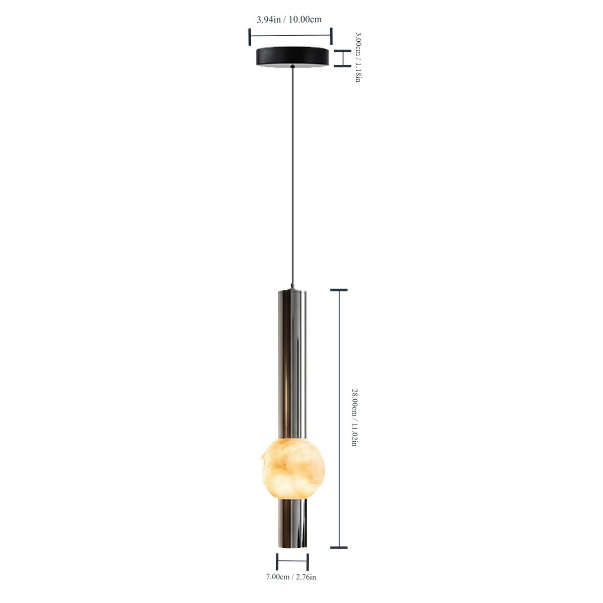 Siena Adjustable Pendant Light for Bedroom – Luxury – detail view 7