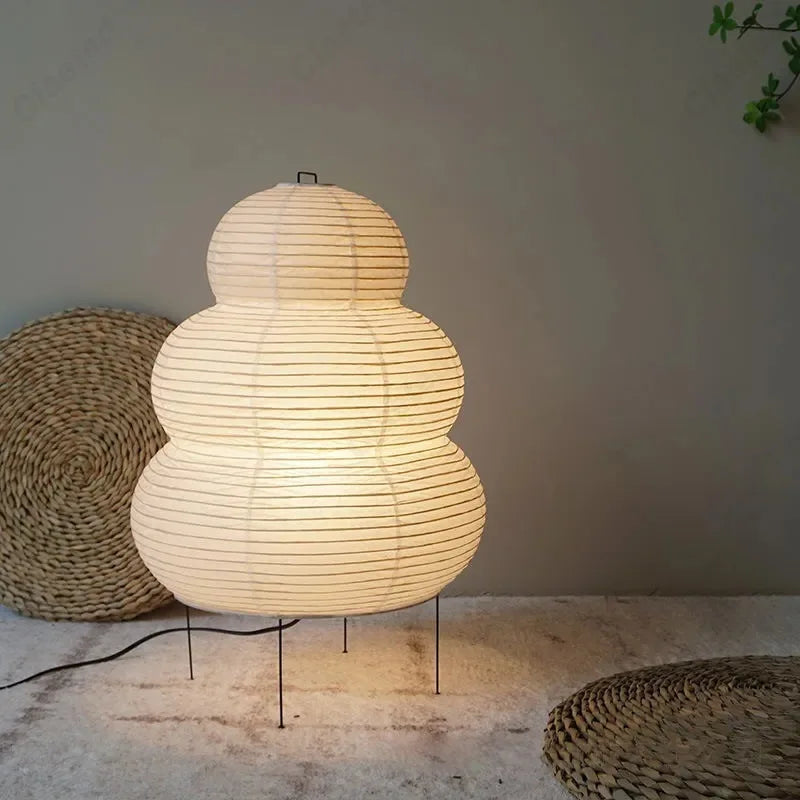 Rice Paper Floor Lamp – Vintage Modern for Living Room, Bedroom, Reading Corner | Solenne Cascade by Evenlyr