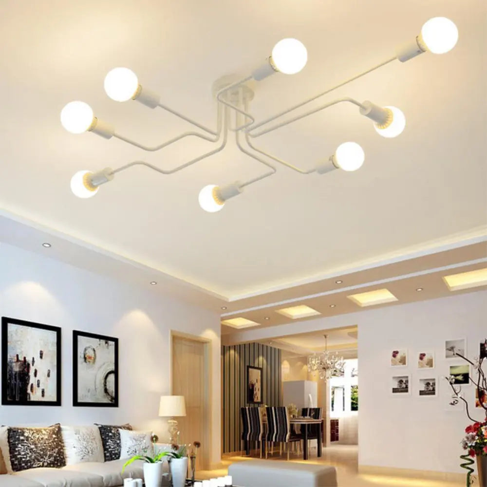 Elara Flush Mount Modern Chandelier for Bedroom – Mid-Century – detail view 5