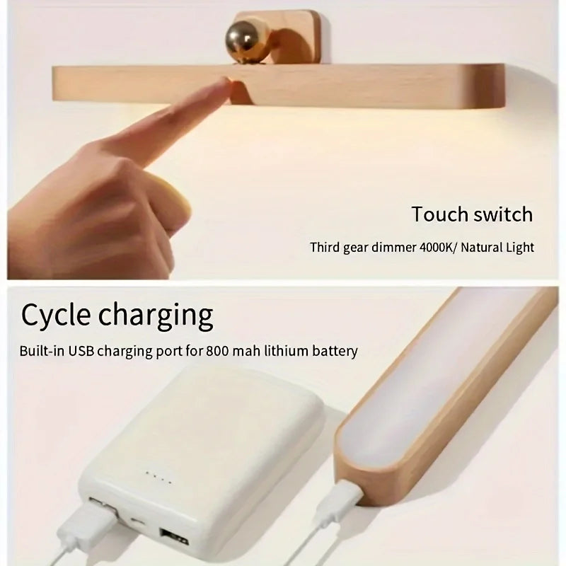 Ravena Rechargeable Wooden LED Night Light – Wall-Mount or Freestanding