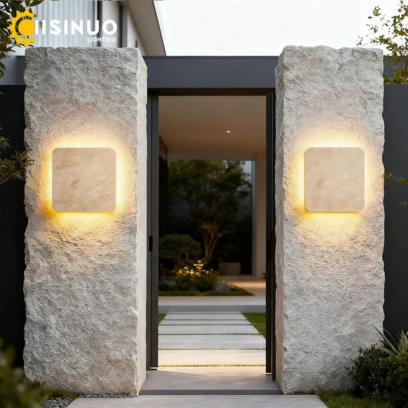 Tivoli Square Stone Outdoor Wall Sconce for Exterior Corridor – IP65 – detail view 2
