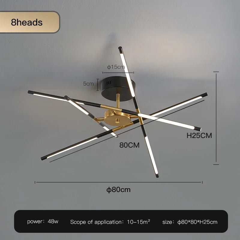 Metal Chandelier – Nordic LED for Bedroom & Bedside, Living Room, Dining Room & Kitchen | Seren Crest by Evenlyr