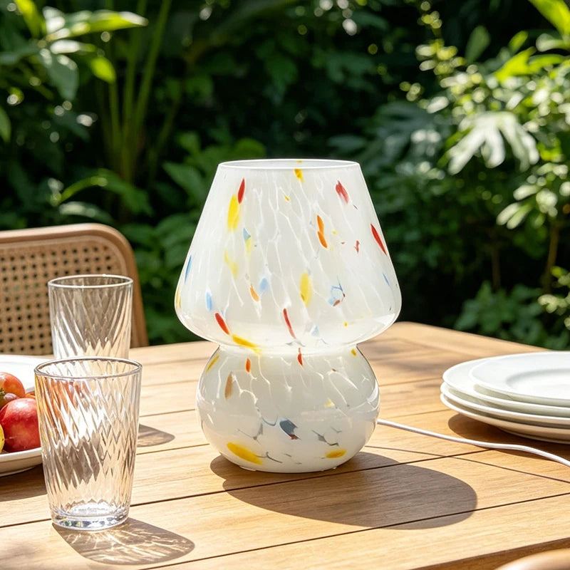 Murano-Style Glass Table Lamp – Modern Minimalist Dimmable LED for Bedside, Desk & Office, Living Room | Bellara Petal by Evenlyr