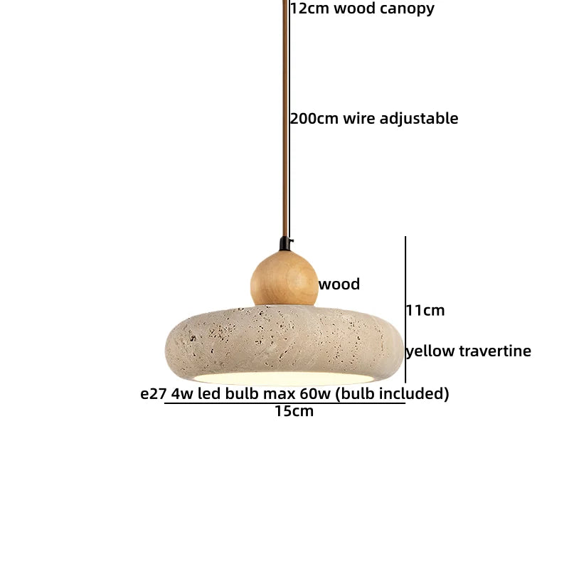 Galen Veil Travertine Pendant Light – product view 13