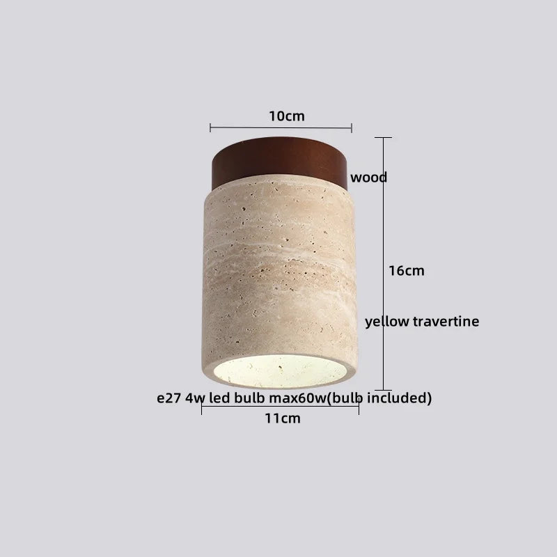 Ruelle Veil Globe Travertine Ceiling Light