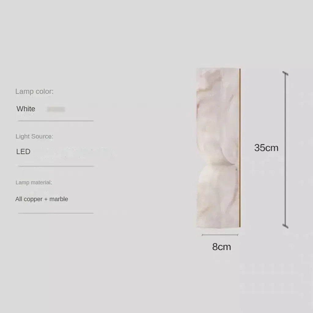 Linea Column Marble Wall Sconce – Minimalist – product detail 9