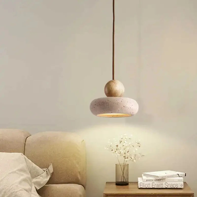 Aster Lattice Wood Pendant Light – Vintage styled in a bedroom interior