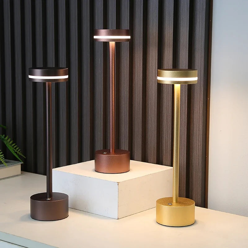 Metal Table Lamp – Modern Minimalist Dimmable LED for Bedside, Desk & Office, Restaurant Table | Elaris Grove by Evenlyr