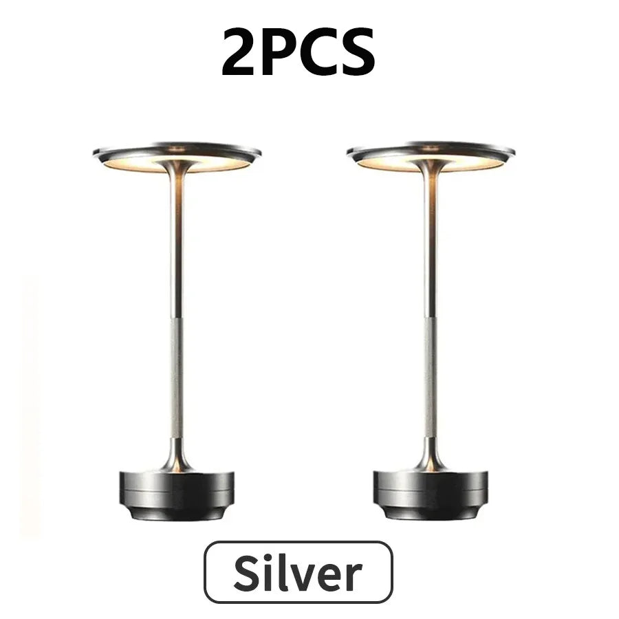 Metal Table Lamp – Modern Minimalist Cordless Rechargeable for Bedside, Desk & Office, Restaurant Table | Delphine Grove by Evenlyr