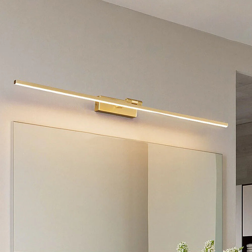 Brass LED Bathroom Vanity & Mirror Light – Modern Adjustable LED for Bathroom | Amaya Frame by Evenlyr