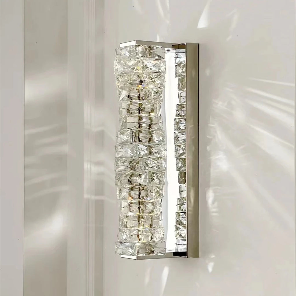Aurelia Chrome-and-Gold Crystal Vanity Wall Light