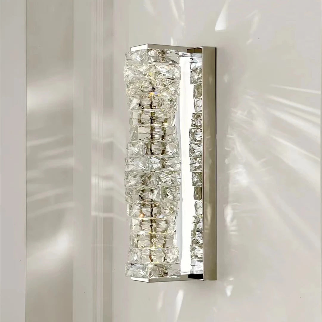 Aurelia Chrome-and-Gold Crystal Vanity Wall Light
