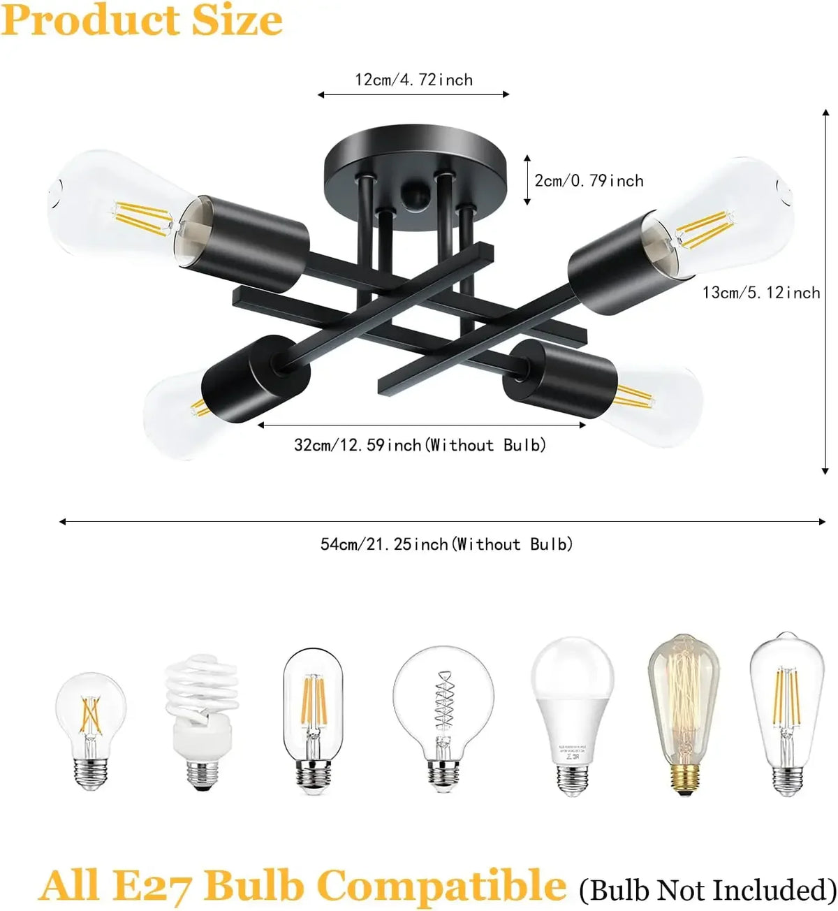 Siena Mid-Century Flush Mount Ceiling Light for Bedroom – Vintage