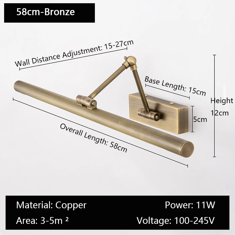 Modern Brass Adjustable Picture Light – detail view 9