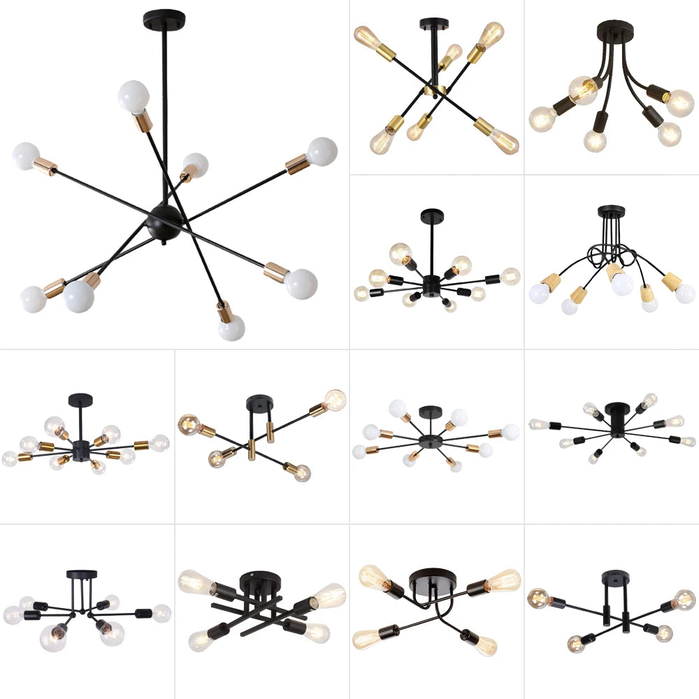 Quintara Flush Mount Modern Chandelier for Dining Room – Vintage