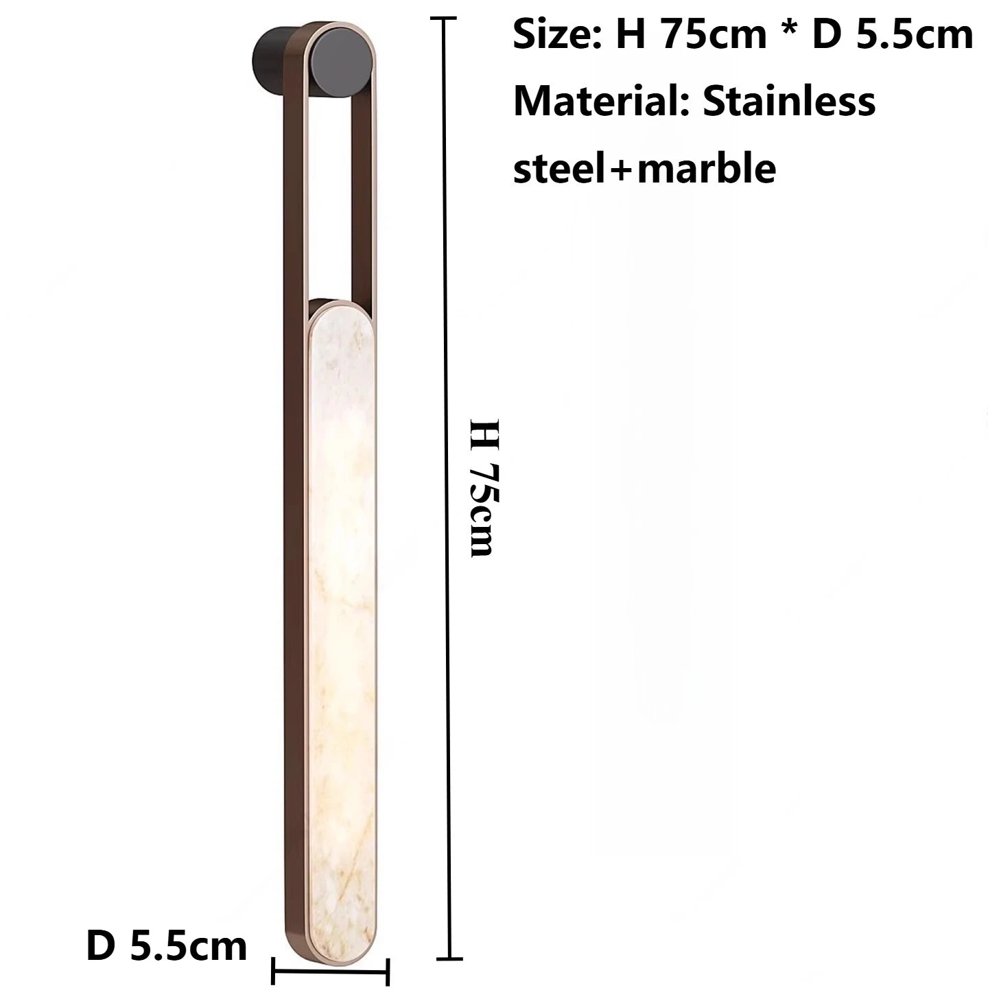 Noma Ridge Marble Wall Sconce – Minimalist – product detail 8