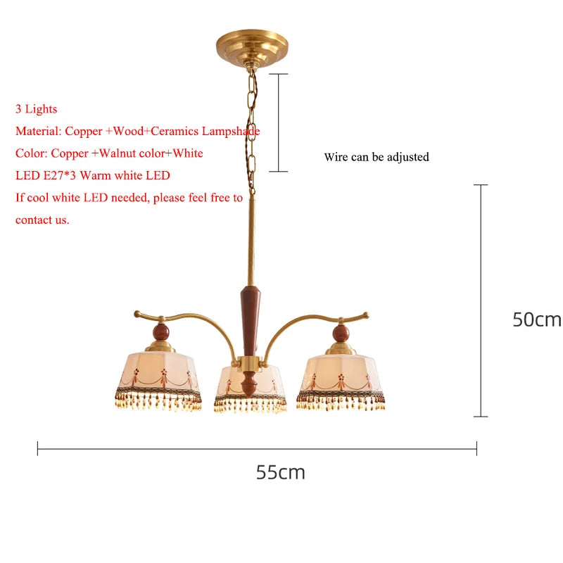 Kensley Brass Wood Chandelier for Dining Room – Bohemian